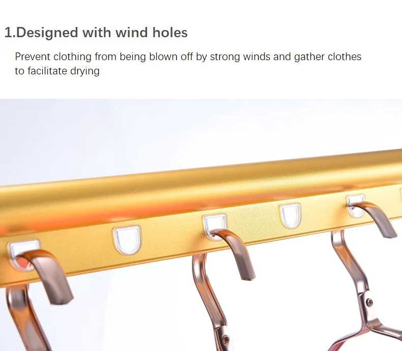 
China Clothes Hangers High Quality Aluminum Retractable Clothesline Hot Sell Cloth Stand Hanger 