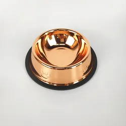 High Quality Gold Rose Copper Pet Bowls Hot Sale Unique Design Stainless Steel Copper Dog Bowl