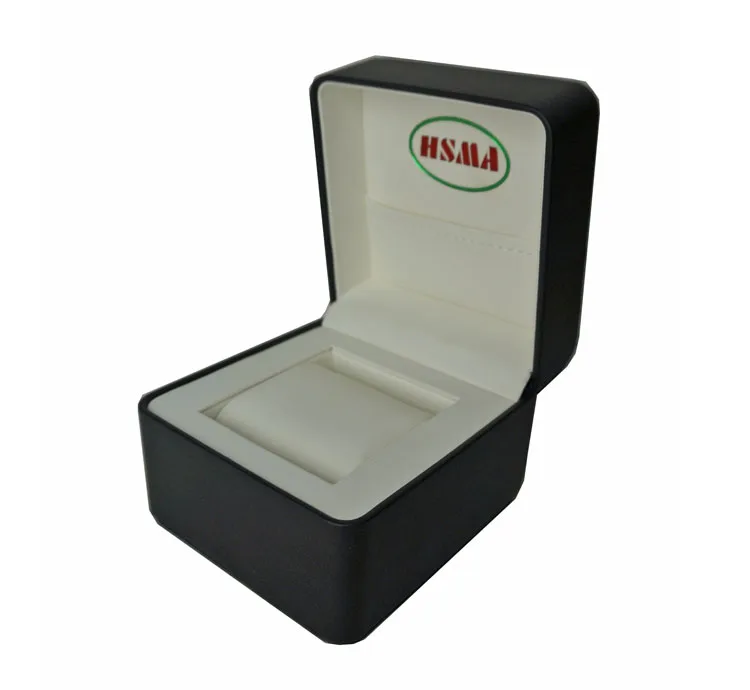 Factory Supply customized watch gift packaging box China made watch display case PU leather round edge plastic wrist watch box