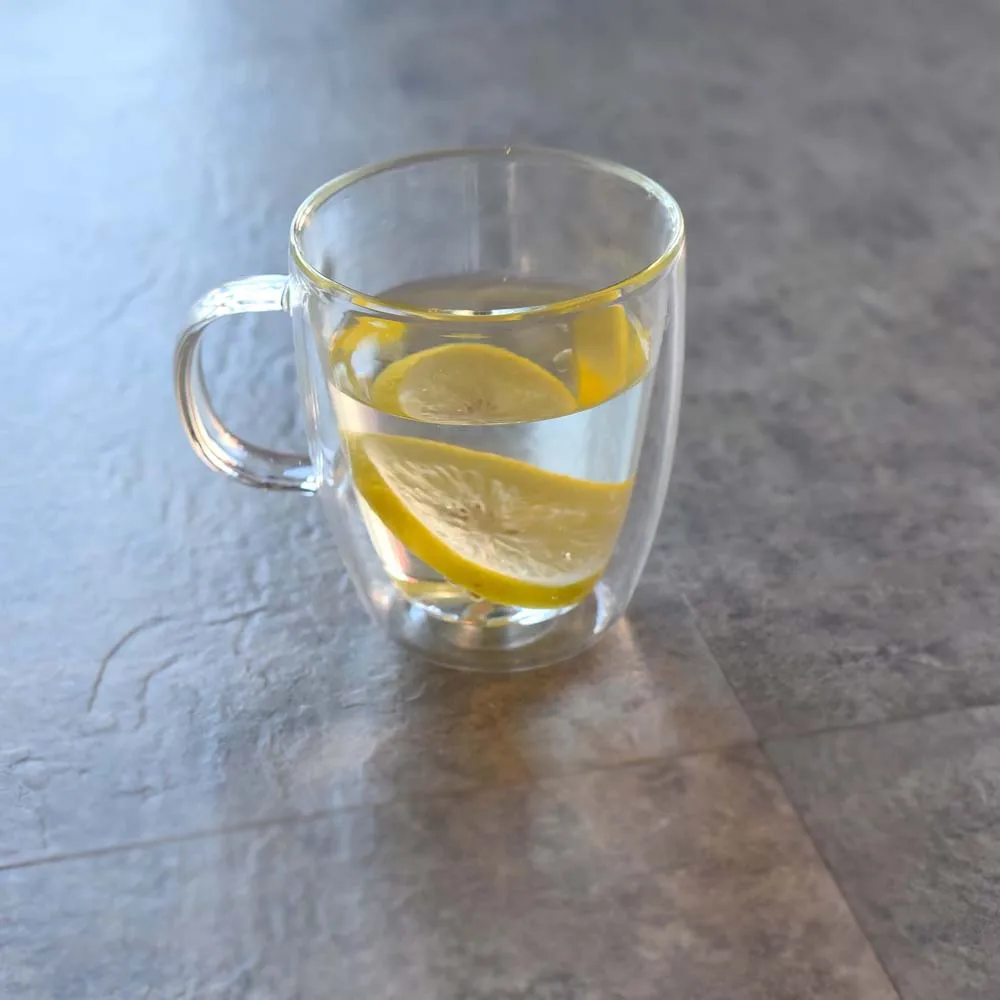 restaurant recycled borosilicate cup double wall glass mug with lid