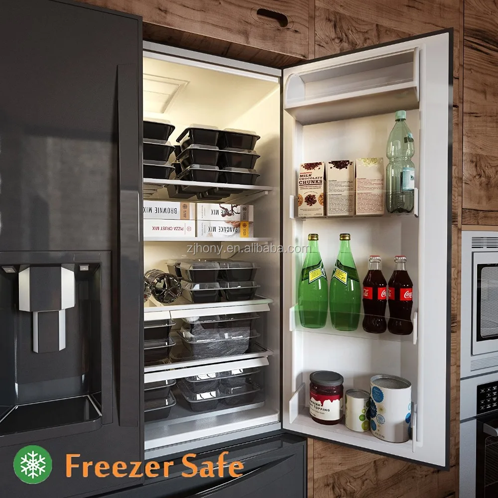 Meal Prep Containers 3 Compartment with Lids, Food Storage Bento Box | BPA Free | Stackable | Reusable Lunch Boxes, Microwave