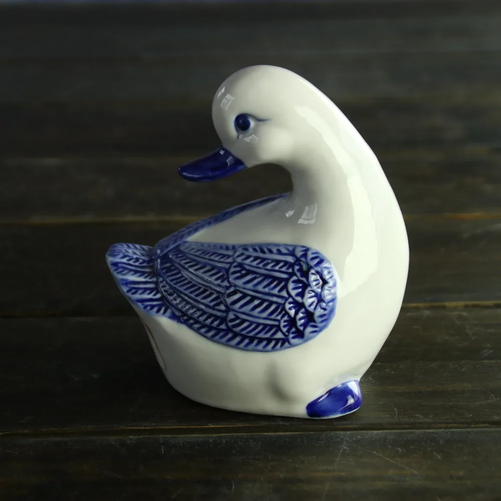 Celadon Glaze Mandarin Duck Figurine Design Green Korean Porcelain Ceramic Art Pottery Animal Kitchen Home Decor Decorative Set