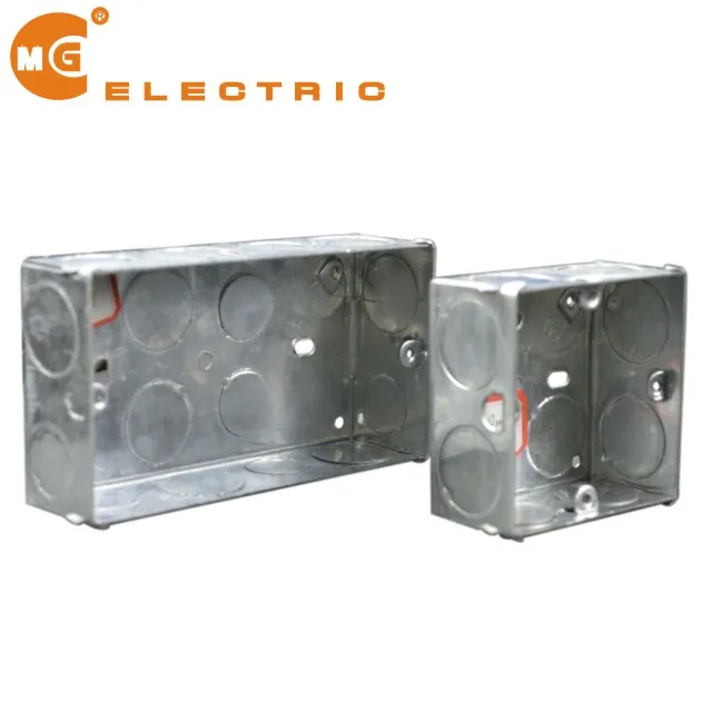 Recessed fixed lugs single galvanised steel metal back box