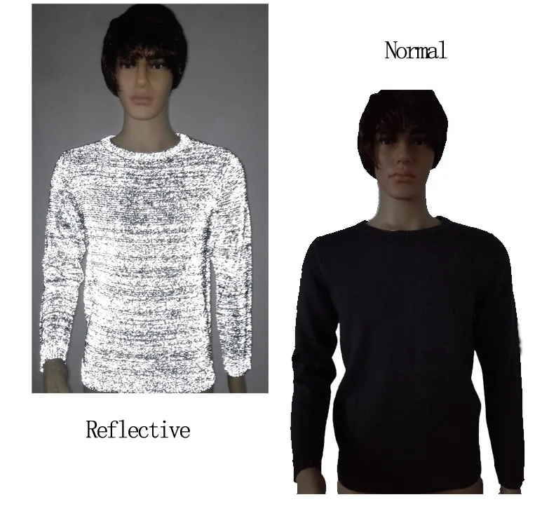 2024 latest fashion winter high visibility light reflective hi vis thread yarn knitted warm sweater