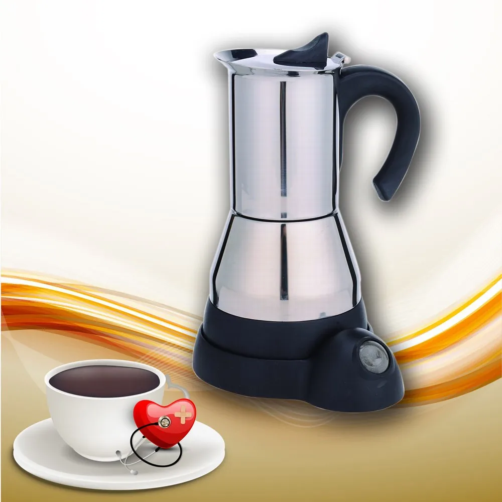 Italian style custom 6 cup espresso coffee maker moka stainless steel coffee machine