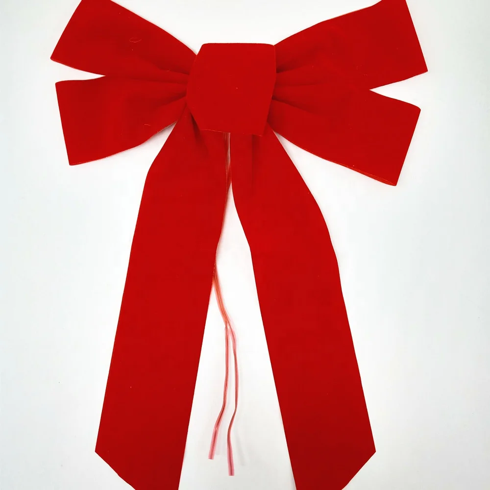 Wholesale Custom Red Big Pre-tied Ribbon Bow Christmas Decoration
