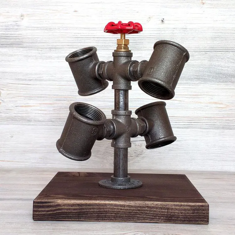Industrial Pipe Wine Holder Steampunk Wine Rack for Wedding and Home Decor