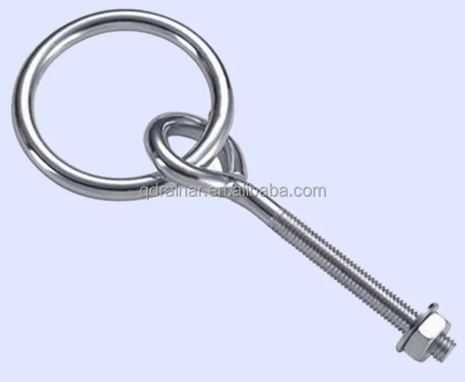 d1/4 to 2 1/2 inch 300mm length zinc plated eye bolt with nut