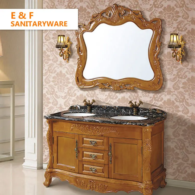 
french provincial style antique bathroom vanity cabinet units Floor Mounted single sink furniture rosewood bathroom cabinet 