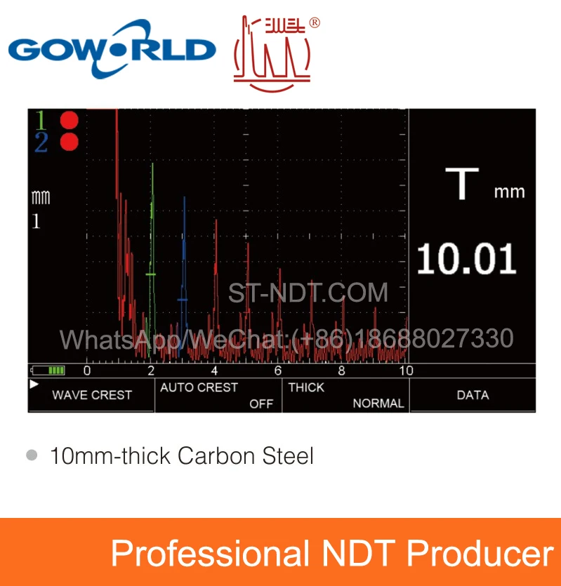 GOWORLD CTS-409 Electromagnetic Ultrasonic Thickness Gauge for metal magnetic through coating(paint or rust)