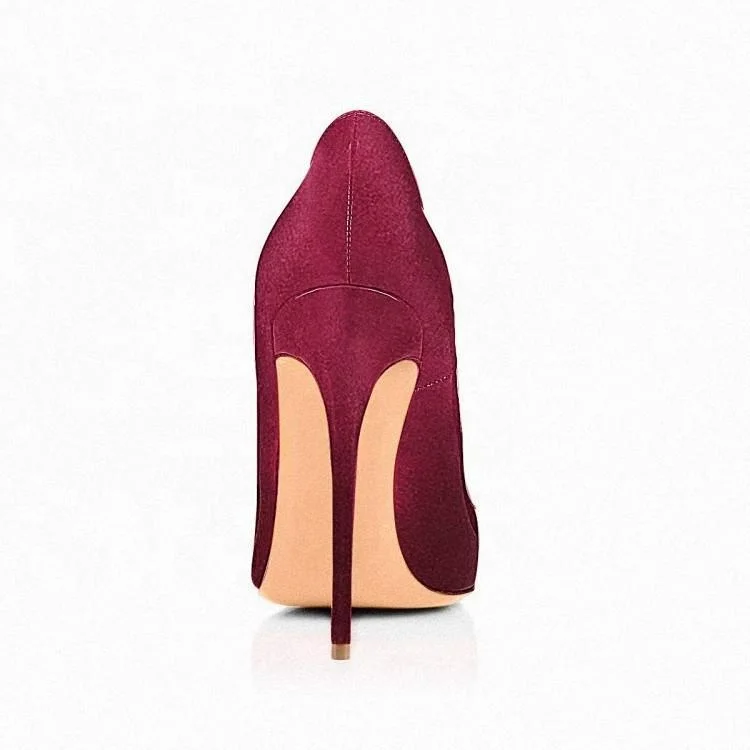 Ladies Elegant Velvet Shallow Mouth Pointed High Heel Stiletto Banquet Pumps Shoes