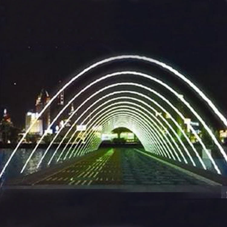 Glass Shape Glazy Water Column Dancing Jumping Jet Fountain