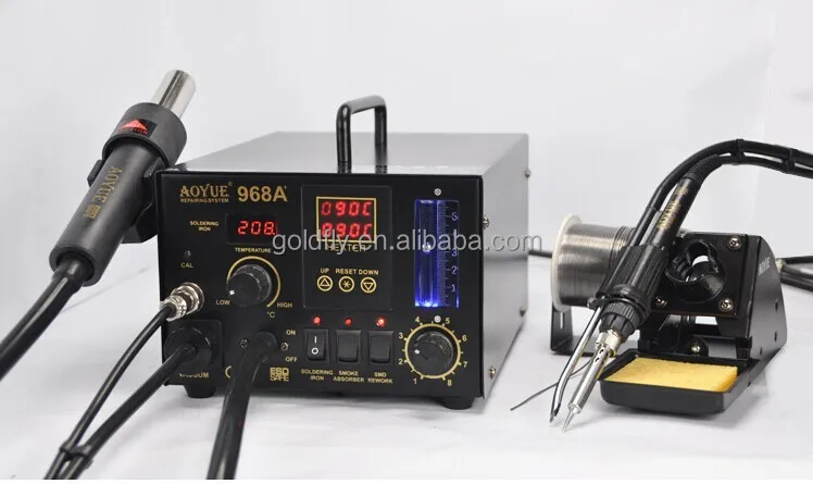 Паяльная станция AOYUE 968A +, паяльная станция с горячим воздухом SMD/SMT, 3 в 1, станция для переделки и пайки, Электрические паяльники