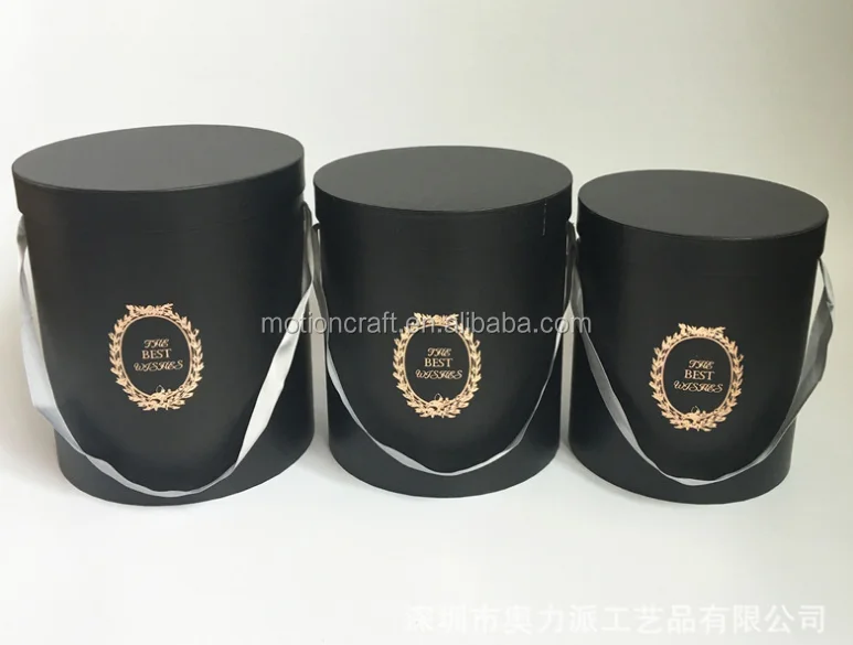HOT!!Wholesale round flower box/flowers box round ribbon  flower boxes with custom logo printed