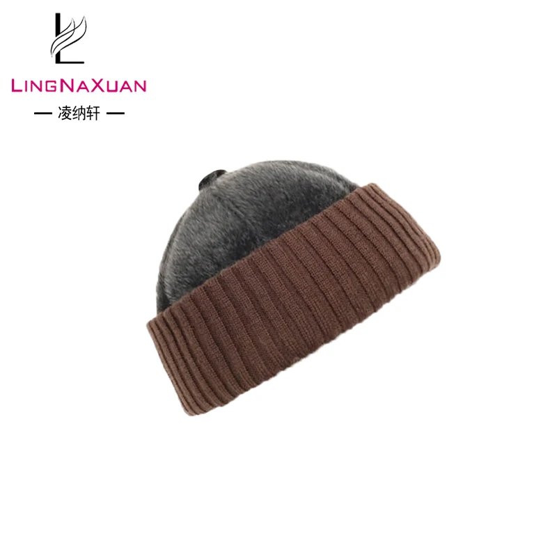 Вязаные шапки в китайском стиле, теплые вязаные шапки-бини, зимние шапки с помпонами и шапки