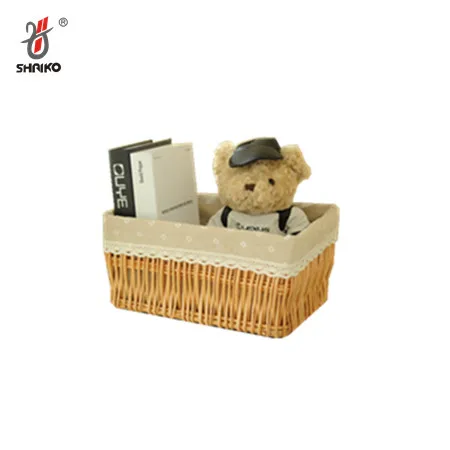 4pcs/set Cheap Handmade Willow Rattan Basket, Home Organize Storage Wicker Rattan Basket with Liner