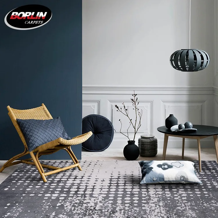 Black And White Polyester Shaggy Carpet 160X230 Room Rug