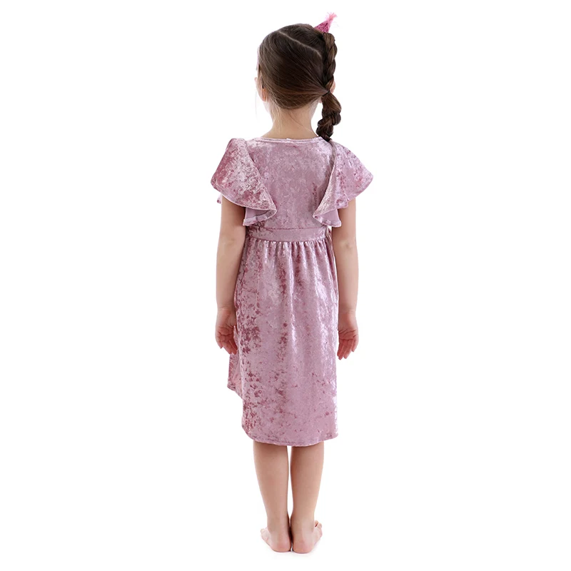 fashion girl dress long sleeve velvet children clothes baby baby girl dress