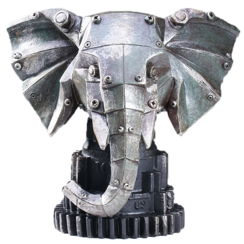 
machinery industry wind resin animal head decoration deer head elephant wolf culture bar model props crafts 