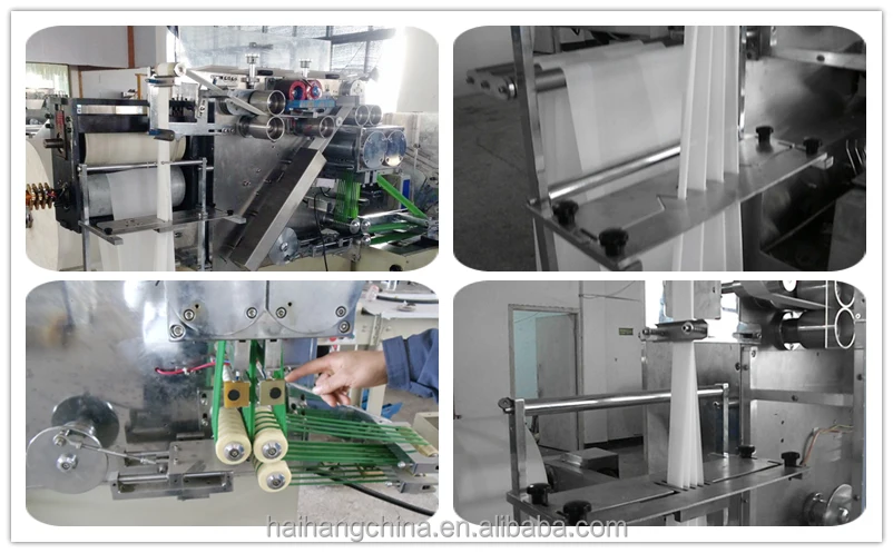 
disposable spoon knife fork auto feed wet wipe/tissue paper making packing machine of Ruian China 