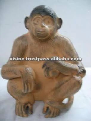 large metal antique monkey figurine decoration customised sizes finishes animal and birds statues