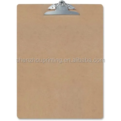
Good quality wholesale custom file folder masonite hardboard MDF A3 wooden clipboard with metal clip 