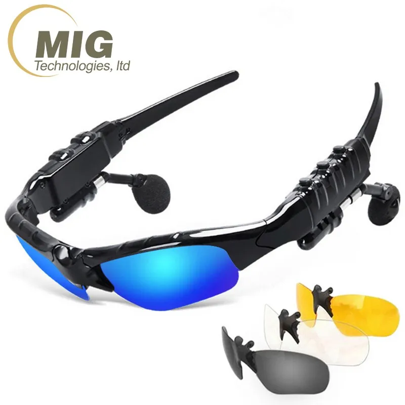 Original Shenzhen Factory Wireless Headphone BT Sunglasses Headset Music Sun Glasses Earphone for Driving Stereo