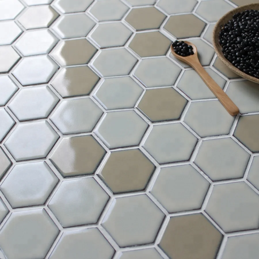 MM Mosaic 2' Beige and Brown Mix Color Mosaic Hexagon Tile for Kitchen Restaurant
