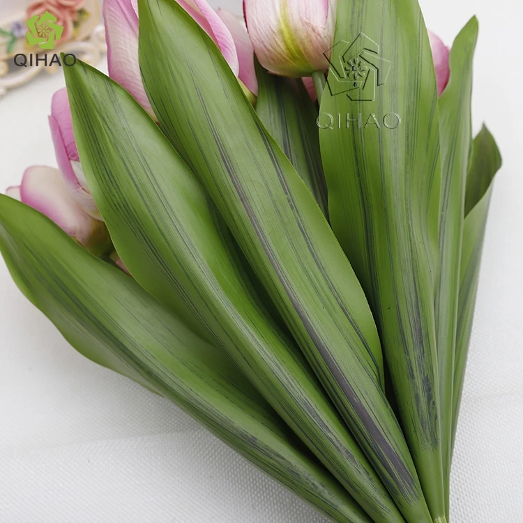 12 Heads Artificial Plastic Tulip Flowers Bulk Silk Flower Artificial White Decorative Mini Tulip for Sale