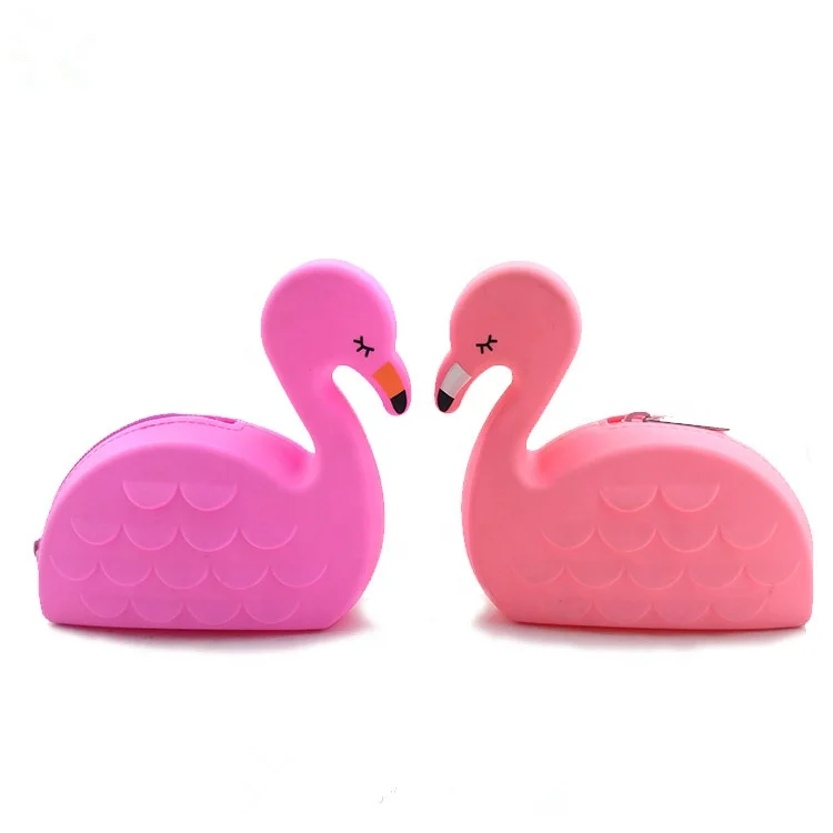 Cute Pink Flamingo Pouch Bag Kids Coin Wallet Purse