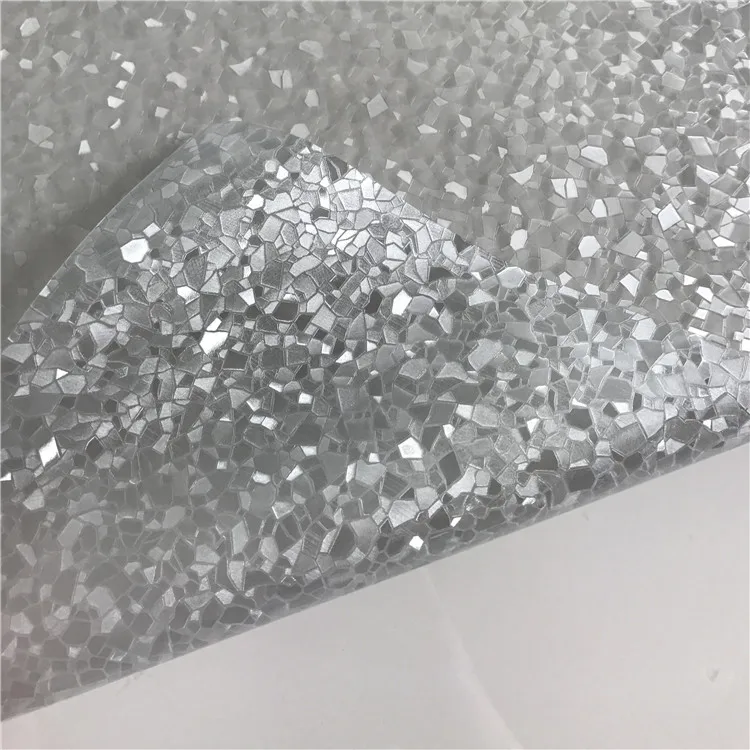 L022 3D Laser 0.3mm Decorative Removable Tinting Frosted Static Cling Self Adhesive Vinyl stained decorative glass window film