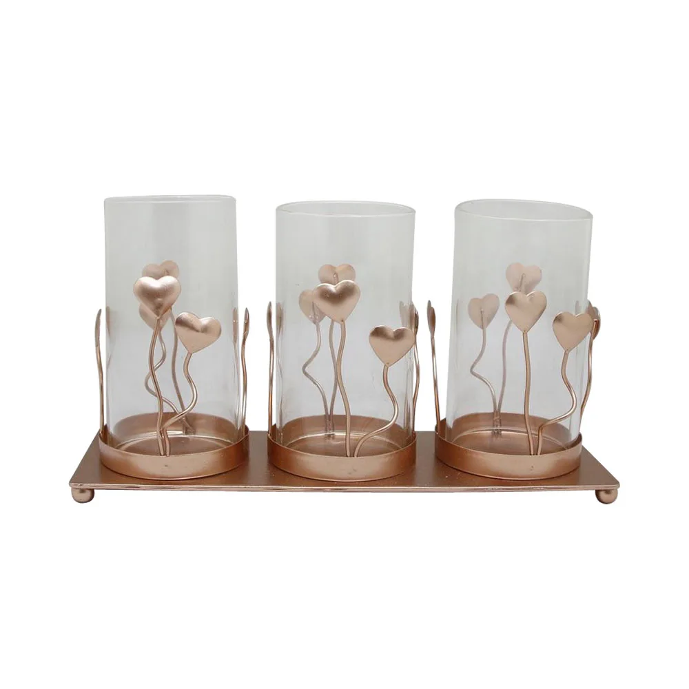 Оптовая продажа Твердый латунный античный золотой конический напольный металлический подсвечник