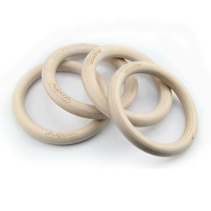 Strength Exercises Gym Wooden Rings with Adjustable Straps