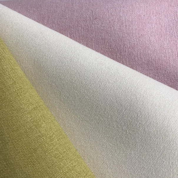 
Low MOQ 33 colors 260gsm 100 percent polyester soft faux linen tablecloth fabric 