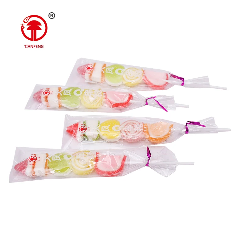 Fruity favoured lollipop pen candy sweets with multi colours halal soft candy