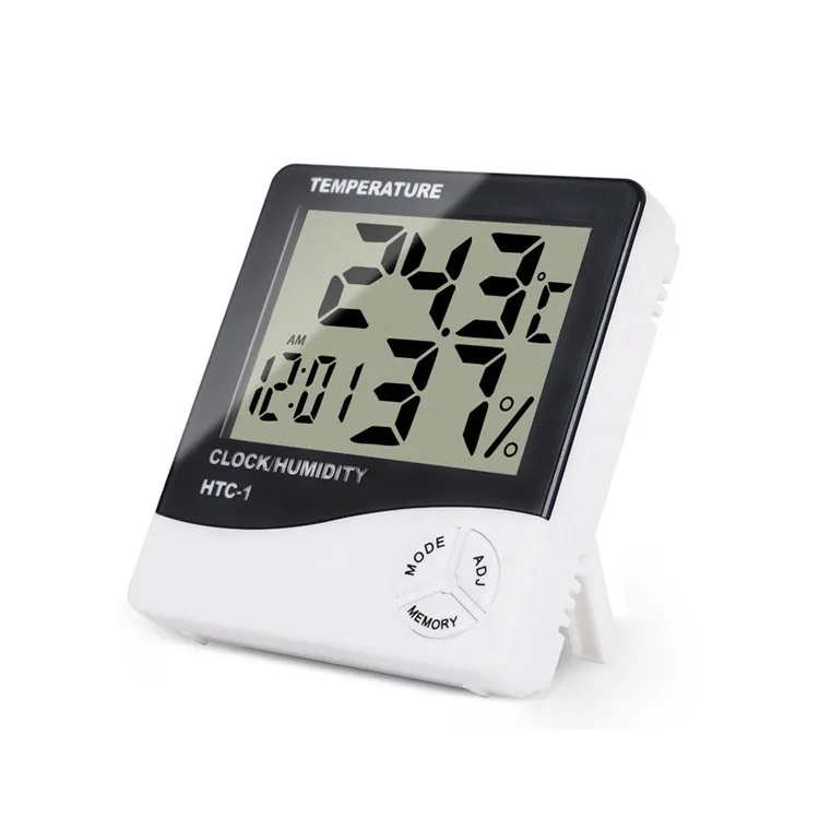Indoor Weather Station Alarm Clock Temperature Humidity Multi LCD Digital Thermometer Hygrometer