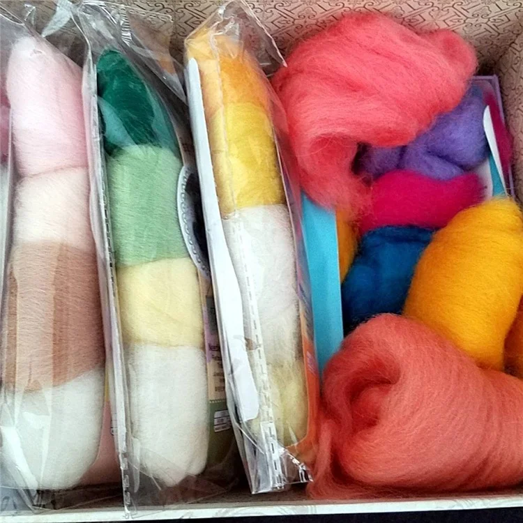 
Amazon 48 colors Customize Needle Felting Wool Kit for DIY 3D Animals 