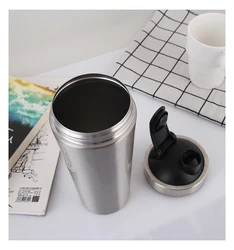 Регулируемый протеиновый шейкер LFGB из нержавеющей стали с одной стенкой для спорта на открытом воздухе