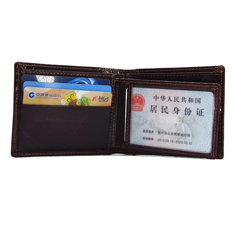 New arrival high quality custom leather branded mens slim wallet free logo custom OEM service money clip wallet