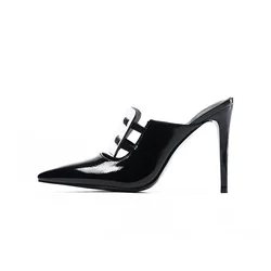 2020new beautiful slippers women ladies high heel slippers for women cow leather