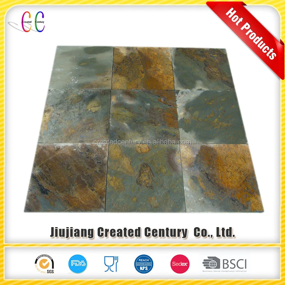 
Cheap chinese natural rusty exterior slate flooring stone 30x30 