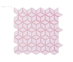 Living Room Wall Tile Rhombus Backsplash Iridescent Glass Mosaic