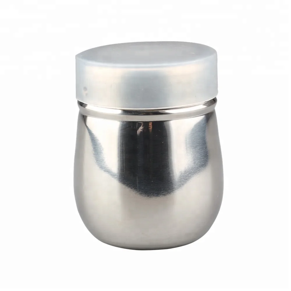 Stainless Steel Fancy Coffee Dredger Cocoa Powder Shaker with Fine-mesh Lid & Translucent Plastic Cover for Baking & Cooking