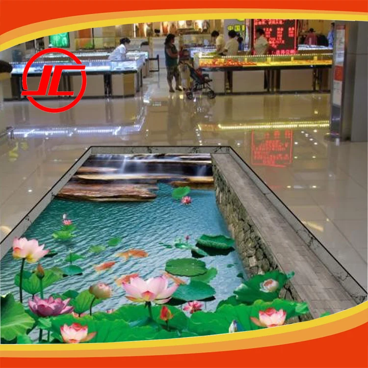 Unique Glass No Ripple 3D PVC Floor Epoxy Resin For Home,Mall