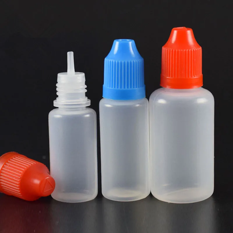 free sample 10ml soft squeeze plastic nozzle bottle long thin tip 20ml pe fluid dropper bottle 30ml