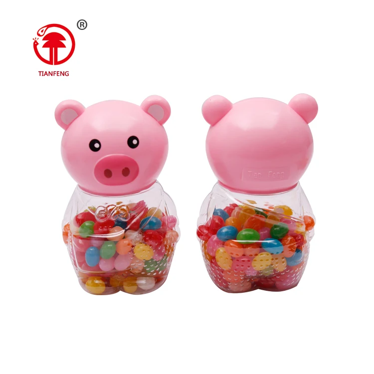 Flavor and colors available pink pig shaped candy flavoring jelly beans custom gel gummy jelly bean