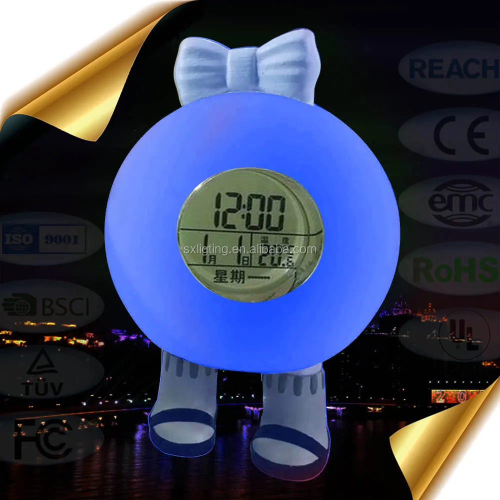 
Custom DIY Thermometer Digital Alarm Clock with LED Light Changing 