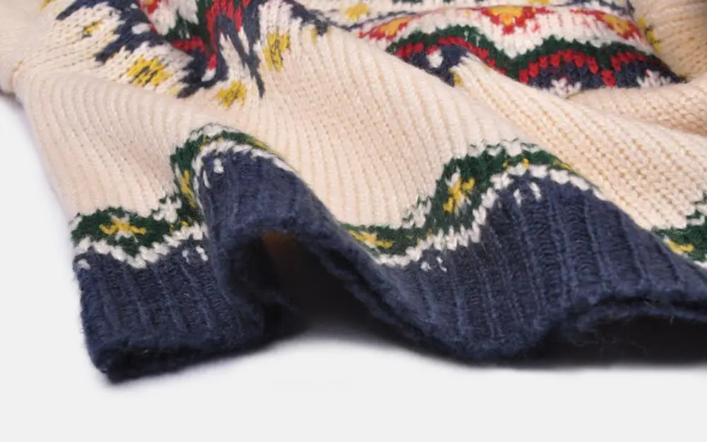 women fashion christmas fashion style loose sweater with multicolor jacquard knit
