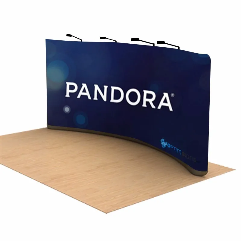 Easy Setup Trade show 20ft arc tension fabric display  Portable Exhibition Booth wall