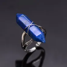 Hot Sell Quartz Crytal Rings Sild Plated Green Blue Pink Black Natural Stone Ring Womens Wedding